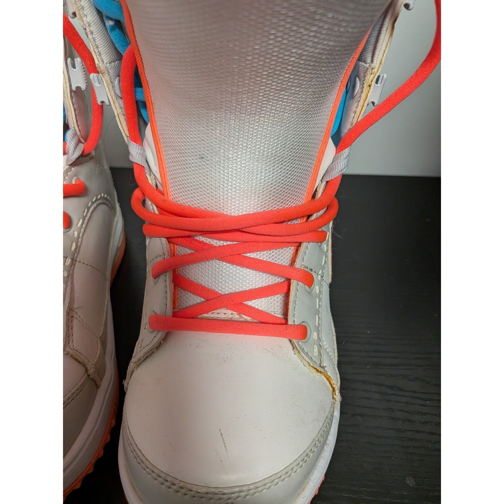 Nike Zoom BAXA Snowboard Boots Womens 6.5 White Coral Blue 407717-100 - Picture 8 of 15